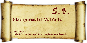 Steigerwald Valéria névjegykártya